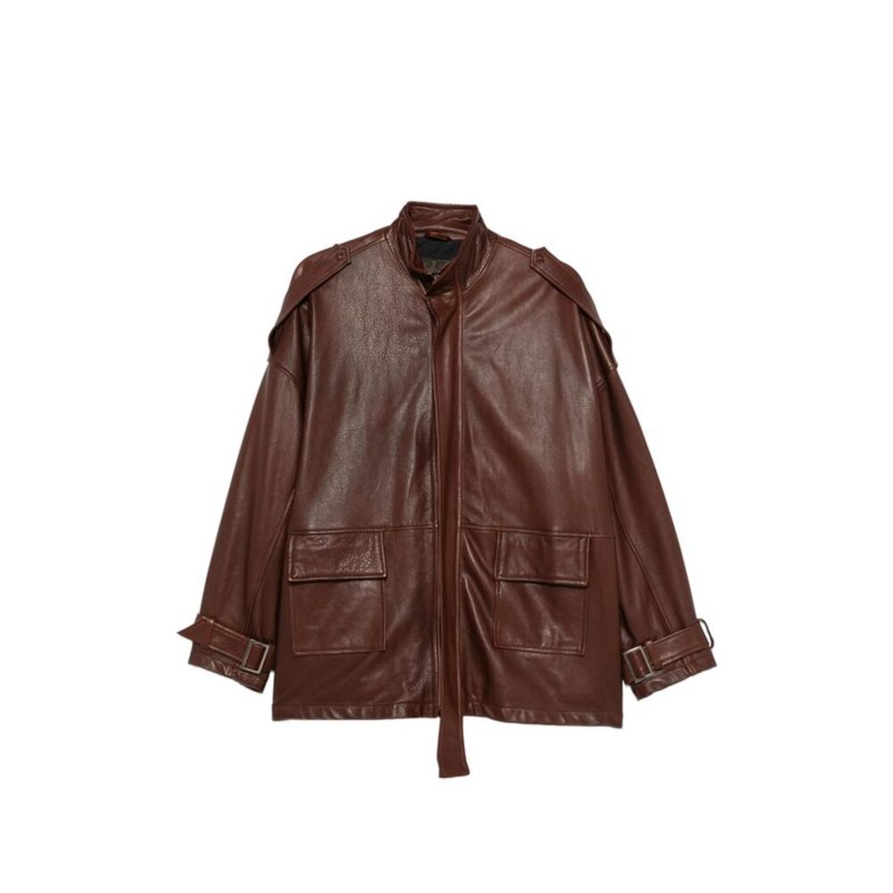 Giorgio Brato Brown Jackets - Leather Jackets Women